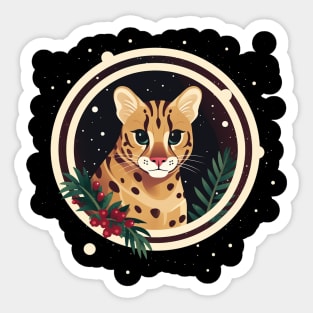 Ocelot in Ornament, Love Cats Sticker